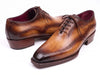 Paul Parkman Men's Tan & Brown Patina Leather Brogue Oxford Shoes (ID#389C61)