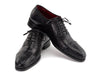 Paul Parkman Men's Black Woven Leather Cap Toe Oxford Shoes (ID#49851-BLK)