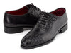 Paul Parkman Men's Black Woven Leather Cap Toe Oxford Shoes (ID#49851-BLK)