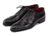 Paul Parkman Men's Black Woven Leather Cap Toe Oxford Shoes (ID#49851-BLK)