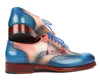 Paul Parkman Blue & Pink Wingtip Oxfords Goodyear Welted (ID#027-BLUPNK)