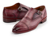 Paul Parkman Men's Cap Toe Monkstrap Shoes Burgundy (ID#65BUR28)