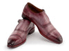 Paul Parkman Men's Cap Toe Monkstrap Shoes Burgundy (ID#65BUR28)