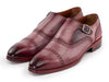 Paul Parkman Men's Cap Toe Monkstrap Shoes Burgundy (ID#65BUR28)