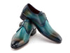 Paul Parkman Men's Single Monkstrap Shoes Turquoise & Brown (ID#69V7U)