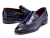 Paul Parkman Croco Textured Leather Loafer Blue (ID#7339-BLU)