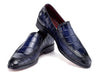 Paul Parkman Croco Textured Leather Loafer Blue (ID#7339-BLU)