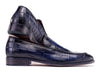 Paul Parkman Croco Textured Leather Loafer Blue (ID#7339-BLU)