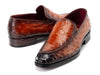 Paul Parkman Genuine Ostrich Skin Loafers Brown (ID#73954-BRW)