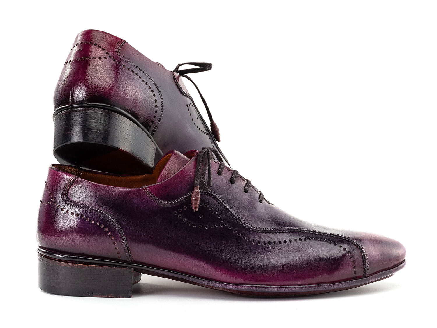 Paul Parkman Handmade Lace-Up Casual Shoes For Men Purple Burnished (ID#84654-PRP) EU 41 - US 8 / 8.5 Paul Parkman Handmade Lace-Up Casual Shoes For Men Purple Burnished (ID#84654-PRP) EU 41 - US 8 / 8.5