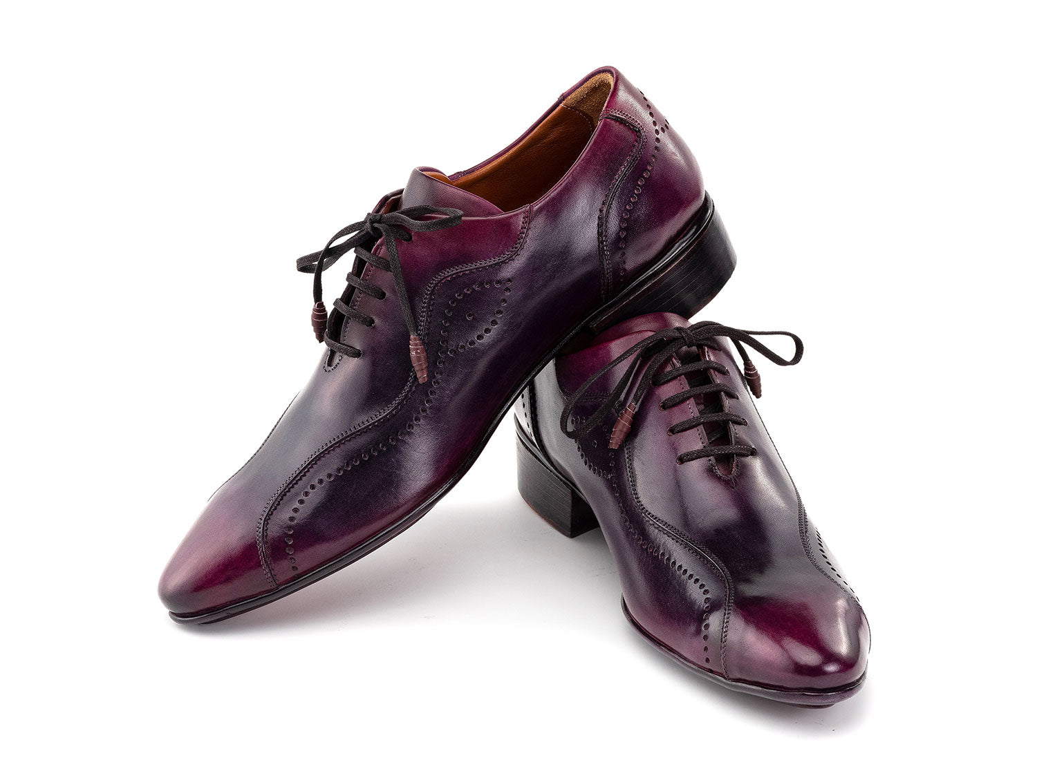 Paul Parkman Handmade Lace-Up Casual Shoes For Men Purple Burnished (ID#84654-PRP) EU 41 - US 8 / 8.5 Paul Parkman Handmade Lace-Up Casual Shoes For Men Purple Burnished (ID#84654-PRP) EU 41 - US 8 / 8.5