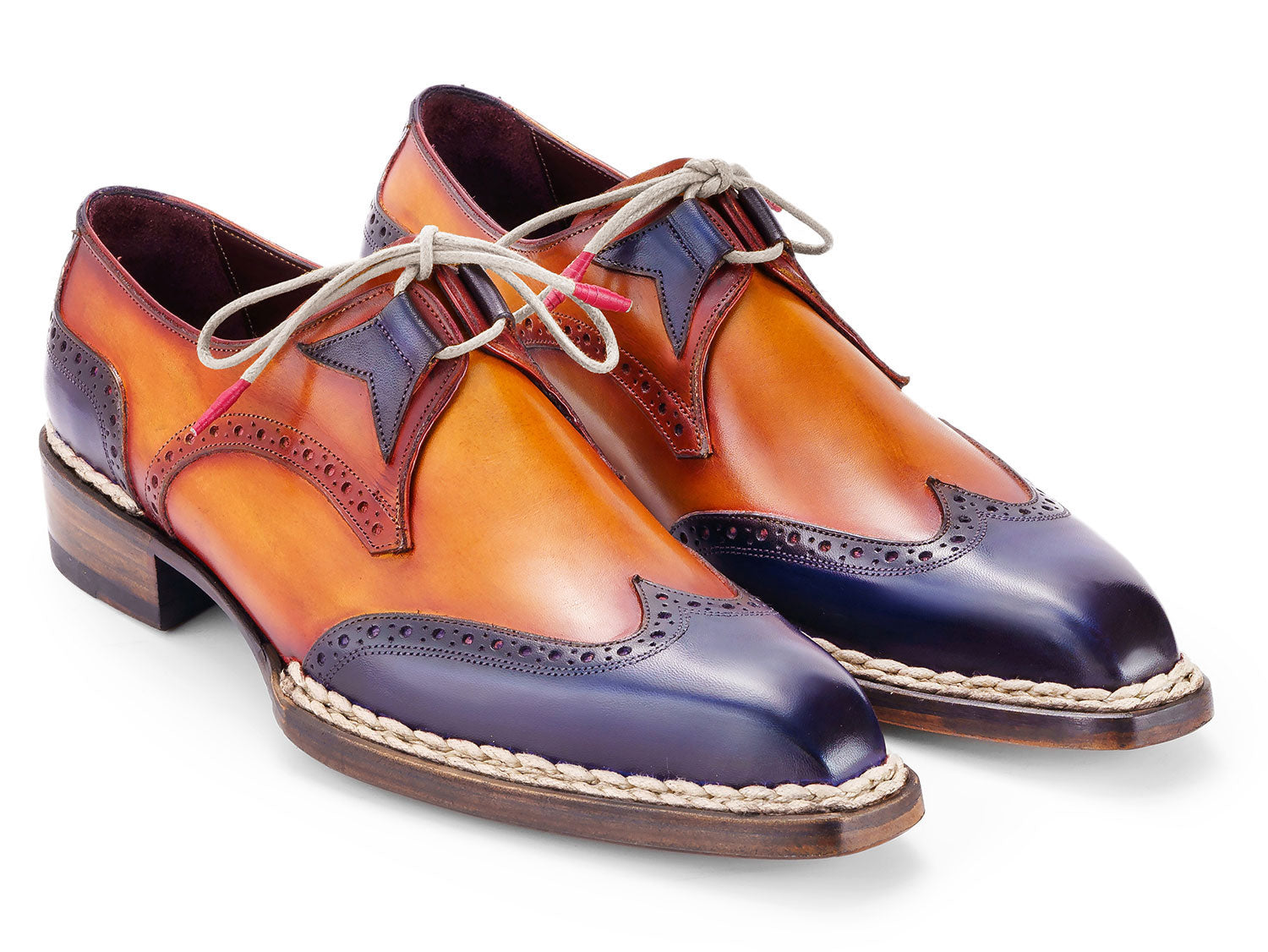 Paul Parkman Norwegian Welted Wingtip Men's Dress Shoes Blue & Camel (ID#8505-BLC) EU 43 - US 9.5 / 10 Paul Parkman Norwegian Welted Wingtip Men's Dress Shoes Blue & Camel (ID#8505-BLC) EU 43 - US 9.5 / 10