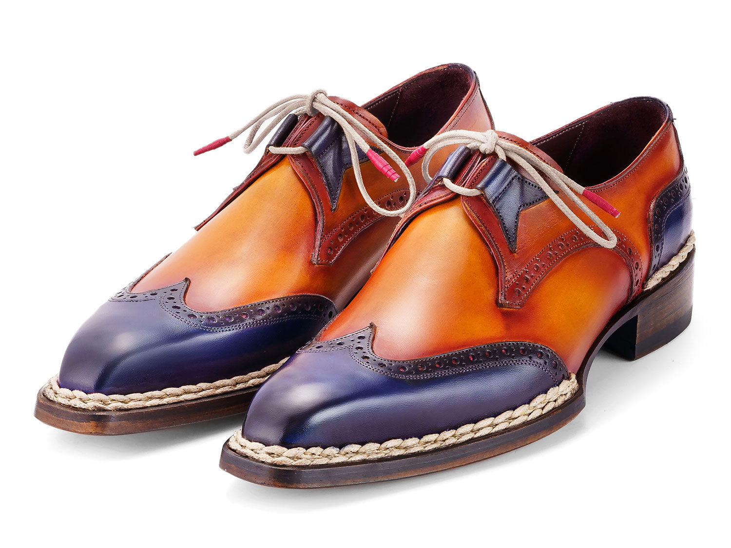 Paul Parkman Norwegian Welted Wingtip Men's Dress Shoes Blue & Camel (ID#8505-BLC) EU 43 - US 9.5 / 10 Paul Parkman Norwegian Welted Wingtip Men's Dress Shoes Blue & Camel (ID#8505-BLC) EU 43 - US 9.5 / 10