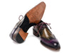 Paul Parkman Norwegian Welted Wingtip Men's Dress Shoes Purple & Olive (ID#8505-PRP)