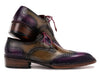 Paul Parkman Norwegian Welted Wingtip Men's Dress Shoes Purple & Olive (ID#8505-PRP)