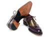 Paul Parkman Norwegian Welted Wingtip Men's Dress Shoes Purple & Olive (ID#8505-PRP)