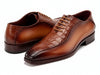 Paul Parkman Men's Camel Brown Croco Textured Leather Bicycle Toe Oxfords (ID#94-255)