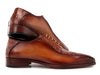 Paul Parkman Men's Camel Brown Croco Textured Leather Bicycle Toe Oxfords (ID#94-255)