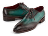 Paul Parkman Brown & Green Patina Leather Wingtip Oxford Shoes (ID#AL3257SJ)