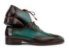 Paul Parkman Brown & Green Patina Leather Wingtip Oxford Shoes (ID#AL3257SJ)