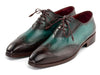 Paul Parkman Brown & Green Patina Leather Wingtip Oxford Shoes (ID#AL3257SJ)