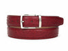 Paul Parkman Men's Handmade Genuine Ostrich Skin Belt Multiple Colors (ID#B04)