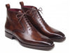 Paul Parkman Men's Brown Leather Plain Toe Lace-Up Dress Boots  (ID#BT4812-BRW)