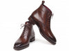 Paul Parkman Men's Brown Leather Plain Toe Lace-Up Dress Boots  (ID#BT4812-BRW)