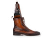 Paul Parkman Men's Brown Burnished Leather Lace-Up Boots (ID#BT534-BRW)