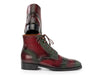 Paul Parkman Men's Green & Brown Hand-Painted Cap Toe Boots (ID#BT9566-BRG)