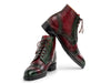 Paul Parkman Men's Green & Brown Hand-Painted Cap Toe Boots (ID#BT9566-BRG)