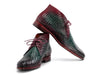 Paul Parkman Men's Green & Purple Woven Leather Chukka Boots (ID#CK82WGP)