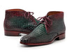 Paul Parkman Men's Green & Purple Woven Leather Chukka Boots (ID#CK82WGP)