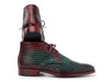 Paul Parkman Men's Green & Purple Woven Leather Chukka Boots (ID#CK82WGP)