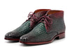 Paul Parkman Men's Green & Purple Woven Leather Chukka Boots (ID#CK82WGP)