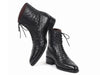 Paul Parkman Men's Black Genuine Ostrich Skin Handmade Boots (ID#CW495-BLK)