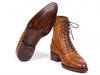 Paul Parkman Men's Cognac Brown Burnished Genuine Ostrich Skin Boots (ID#CW495-CGN)