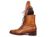 Paul Parkman Men's Cognac Brown Burnished Genuine Ostrich Skin Boots (ID#CW495-CGN)