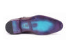 Paul Parkman Men's Blue & Bordeaux Patina Single Monkstrap Shoes (ID#DW756R)
