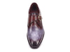 Paul Parkman Men's Blue & Bordeaux Patina Single Monkstrap Shoes (ID#DW756R)