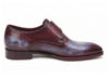 Paul Parkman Men's Blue & Bordeaux Patina Single Monkstrap Shoes (ID#DW756R)