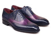 Paul Parkman Men's Goodyear Welted Wingtip Oxford Shoes Navy & Purple (ID#E272)