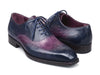 Paul Parkman Men's Goodyear Welted Wingtip Oxford Shoes Navy & Purple (ID#E272)