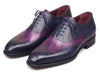 Paul Parkman Men's Goodyear Welted Wingtip Oxford Shoes Navy & Purple (ID#E272)