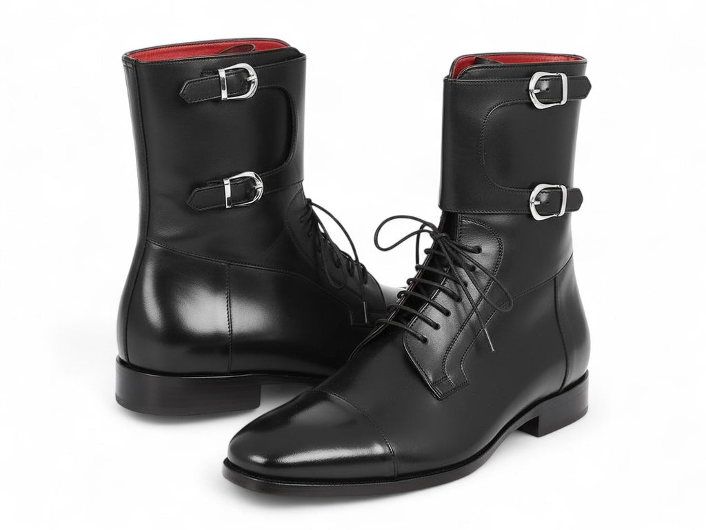 Paul Parkman Men's High Boots Black Calfskin (ID#F555-BLK)
