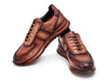 Paul Parkman Men's Brown Burnished Textured Leather Sneakers (ID#LB704CML)