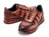 Paul Parkman Men's Brown Burnished Textured Leather Sneakers (ID#LB704CML)