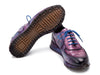 Paul Parkman Men's Blue & Purple Textured Leather Sneakers (ID#LB704PNB)