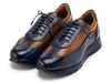 Paul Parkman Men's Blue & Camel Patina Leather Sneakers (ID#LS406BCL)