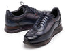 Paul Parkman Men's Navy & Gray Patina Leather Sneakers (ID#LS406GNV)